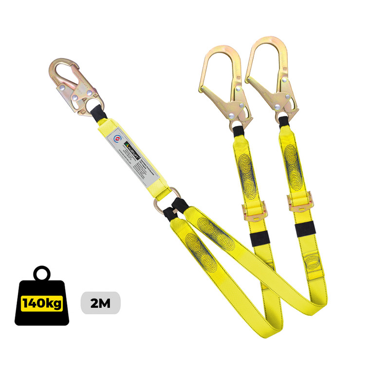 Lanyard Double Adjustable Snap/Scaffold Hook Complies to AS 1891.5; Austlift 916126