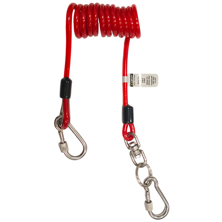 Spring Tool Lanyard with Snap hook on both end SWL 2kg Min length max length ANSI / ISEA 121-2018 Compliant 2/BAG;; Austlift 916922