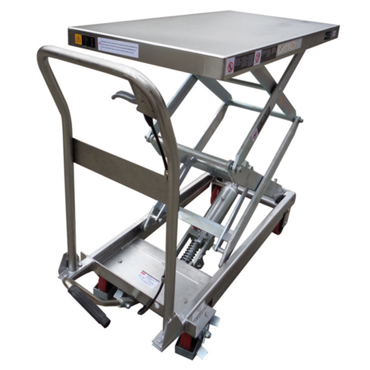 100kg - Stainless Steel Top - Scissor Lift Table - Manual; TFD15S