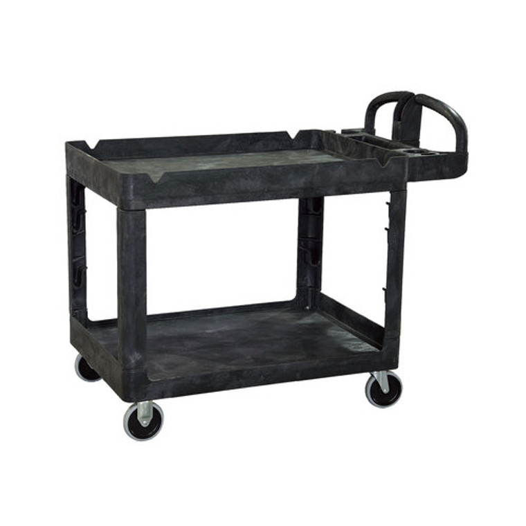 230kg Rated Bitbar 2 Shelf Utility Cart - Black; RT4041-BLK