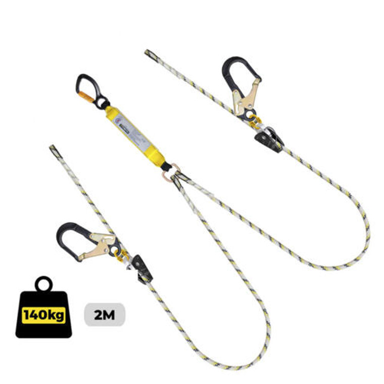 Kernmantle Rope Sharp Edge Double Adjust Aluminum T/A Snap Hooks Complies with AS1891.5; Austlift 916234