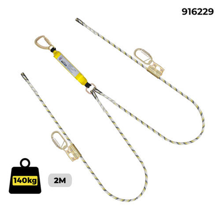 Kernmantle Rope Sharp Edge Double Adjust T/A Snap Hook Triple Action hooks Complies with AS 1891.5; Austlift 916229AT