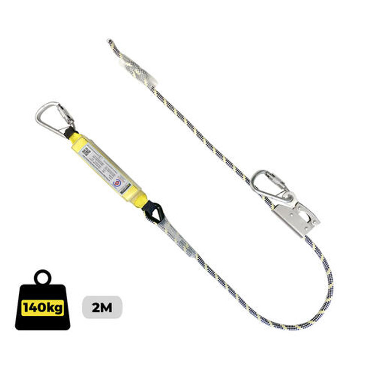 Kernmantle Rope Single Adjust Sharp Edge with S/S Rope Grab and S/S Triple Action ANSI Karabiners; Austlift 916224