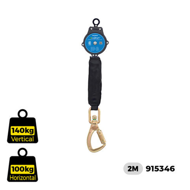Micron Sharp Edge Resistant 2M with Swivel Steel Hook Load indicator Equipped; Austlift 915346