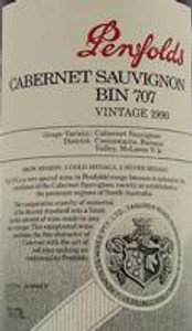 Penfolds 707 Cabernet Sauvignon 1998 South Australia - A multi-district blend, Barossa Valley, Coonawarra, Padthaway, Robe, McLaren Vale, Langhorne Creek and Clare Valley Australia Penfolds 707 Cabernet Sauvignon 1998 South Australia - A multi-district blend, Barossa Valley, Coonawarra, Padthaway, Robe, McLaren Vale, Langhorne Creek and Clare Valley Australia