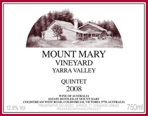 Mount Mary Quintet Cabernet Blend 1992 Yarra Valley, Victoria Australia Mount Mary Quintet Cabernet Blend 1992 Yarra Valley, Victoria Australia