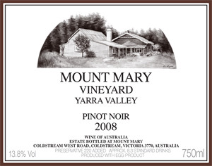 Mount Mary Pinot Noir 2011 Yarra Valley, Victoria Australia Mount Mary Pinot Noir 2011 Yarra Valley, Victoria Australia
