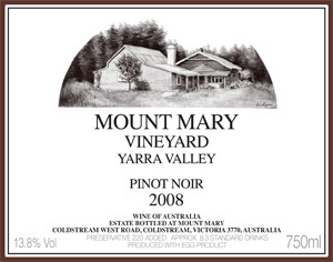 Mount Mary Pinot Noir 1982 Yarra Valley, Victoria Australia Mount Mary Pinot Noir 1982 Yarra Valley, Victoria Australia