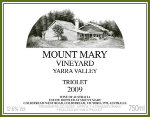 Mount Mary Triolet Sauvignon blanc, Semillon and Muscadelle 2012 Yarra Valley, Victoria Australia Mount Mary Triolet Sauvignon blanc, Semillon and Muscadelle 2012 Yarra Valley, Victoria Australia
