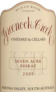 Greenock Creek Seven Acre Shiraz 1998 Barossa Valley, South Australia Australia Greenock Creek Seven Acre Shiraz 1998 Barossa Valley, South Australia Australia
