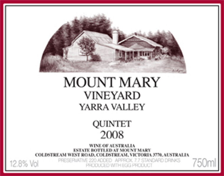 Mount Mary Quintet Cabernet Blend, Yarra Valley 1993 (Mid-High Shoulder, Minor Label Stain)