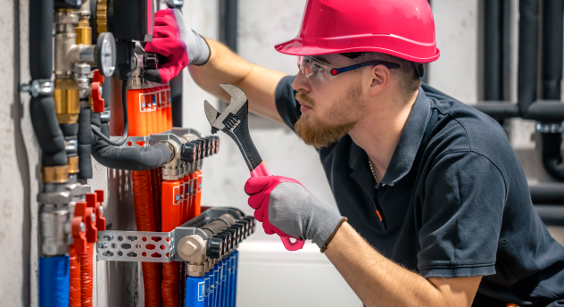 Man working on pipes