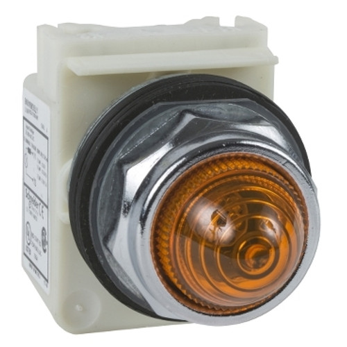 Schneider Electric 30mm Pilot Light: Yellow Domed Head