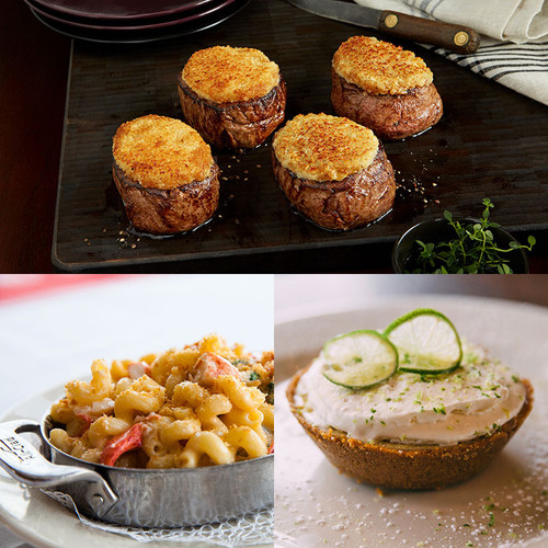 2 Wildfire Filet Medallion Trios, Shaw's Crab House Lobster Mac, & 2 Mini Pies