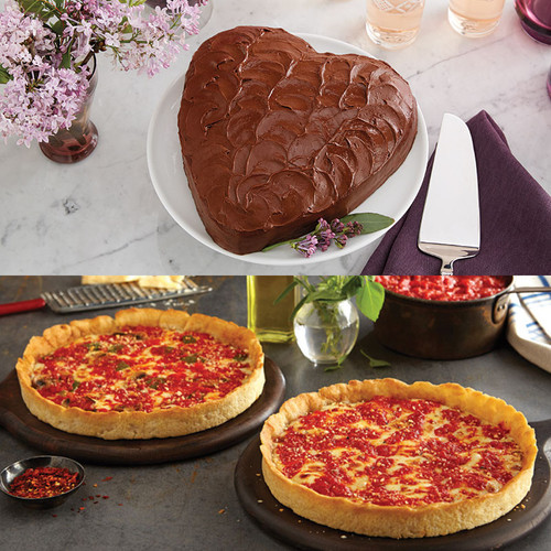Portillo's Chocolate Cake & 2 Lou's Pizzas