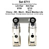 Morel 6177 / Erson Cams RL803 SBC "Black Mamba Lite" Needle-Less Bushed Wheel Solid Roller Lifters, .903" Body Dia.,  .810" Roller Dia., +.300 Tall .180 Offset