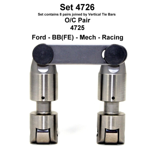 Morel 4726 / Erson RL958 Ford FE Solid Roller Lifters, .875" Body Dia