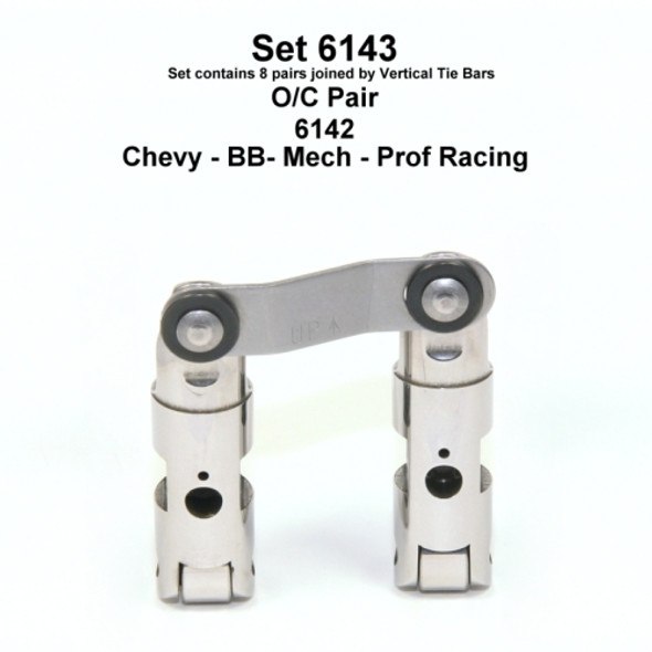 Morel 6734 / Erson RL807 BB Chevy "Black Mamba Lite" Solid Bushing Roller Lifters +.300" Tall .810" Wheel .903" Body Centered Pushrod Seat