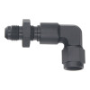 DeatschWerks 6AN Female Flare Swivel to 6AN Male Flare 90-Degree Bulkhead - Anodized Matte Black - 6-02-0727-B Photo - Primary