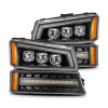 AlphaRex 03-06 Chevy Silverado 1500/2500HD/3500HD/Avalanche Black NOVA LED Proj Headlights - 880256 Photo - Primary
