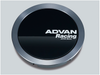 Advan 73mm Flat Centercap - Gloss Black/Hyper Ring+White Letters - YV4828 User 1