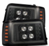 AlphaRex 92-96 Ford F-Series/Bronco NOVA-Series LED Proj Headlight Alpha-Bk w/Actv Light SS & SBDRL - 880269 Photo - Primary