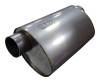 Kooks 3in Oval Offset/Offset (Same Side) Muffler 14in Long Body Stainless Steel - MUF-014 Photo - Unmounted