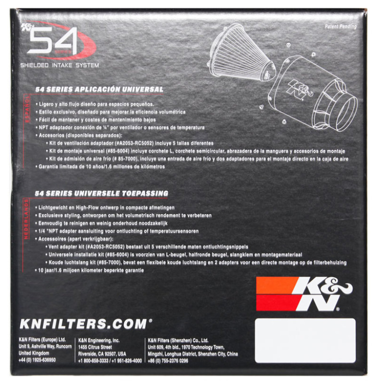 K&N 60-1070 High Performance Custom Assembly