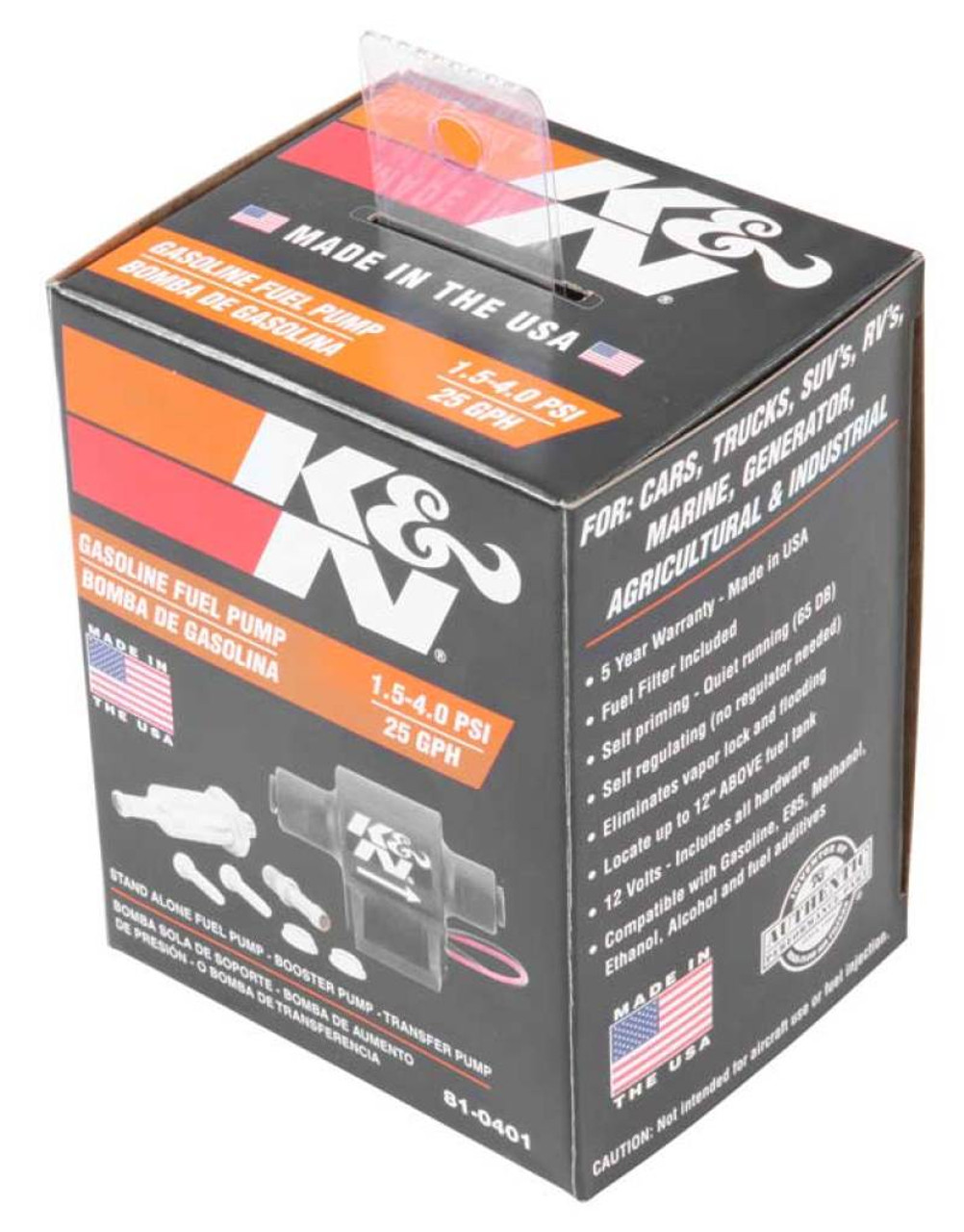 K&N Performance Electric Fuel Pump 1.5-4 PSI - 81-0401 - R/T Tuning