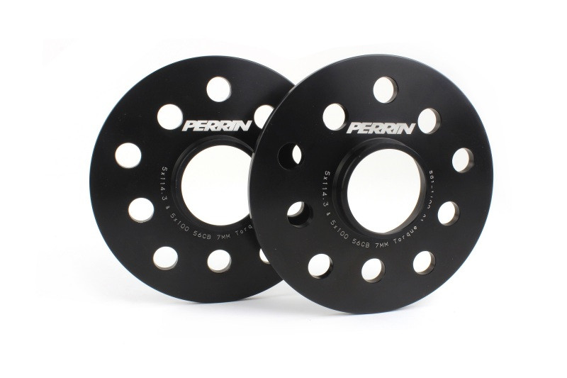 Perrin Subaru 5x114.3/5x100 7mm Slip-On Wheel Spacers - w/ 56mm Hubs/Qty 10 Studs - PSP-WHL-107BK User 1