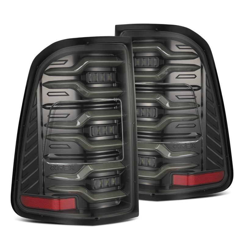 AlphaRex 19-21 Dodge Ram 1500 Luxx-Series LED Tail Lights Alpha-Black w/Activ Light/Seq Signal - 640030 Photo - Primary