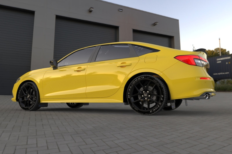 Rally Armor 2022 Honda Civic (Incl. Si/Sport/Touring) Black UR Mud Flap w/ Blue Logo - MF90-UR-BLK/BL User 1