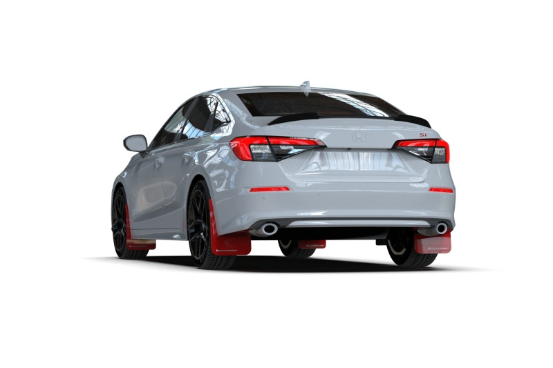 Rally Armor 2022 Honda Civic (Incl. Si/Sport/Touring) Black UR Mud Flap w/ White Logo - MF90-UR-BLK/WH User 1