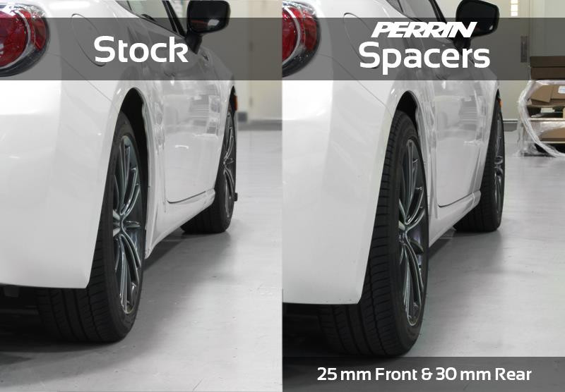 PERRIN 02-14 Subaru WRX / 2004 STI / 13-25 BRZ & Toyota GR86 25mm Wheel Spacers 5x100 56mm CB - Pair - PSP-WHL-026BK Photo - Primary