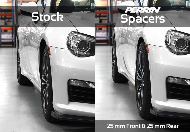 PERRIN 02-14 Subaru WRX / 2004 STI / 13-25 BRZ & Toyota GR86 25mm Wheel Spacers 5x100 56mm CB - Pair - PSP-WHL-026BK Photo - Primary