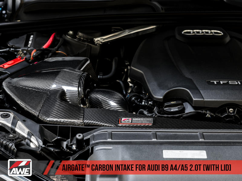 AWE Tuning Audi B9 A4/A5 2.0T Quattro Carbon Fiber AirGate Intake w/ Lid - 2660-15028 Photo - out of package