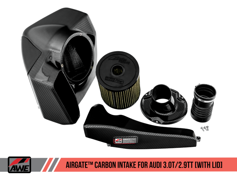 AWE Tuning Audi B9/B9.5 S4/S5/RS5 3.0T Carbon Fiber AirGate Intake w/ Lid - 2660-15032 Photo - out of package