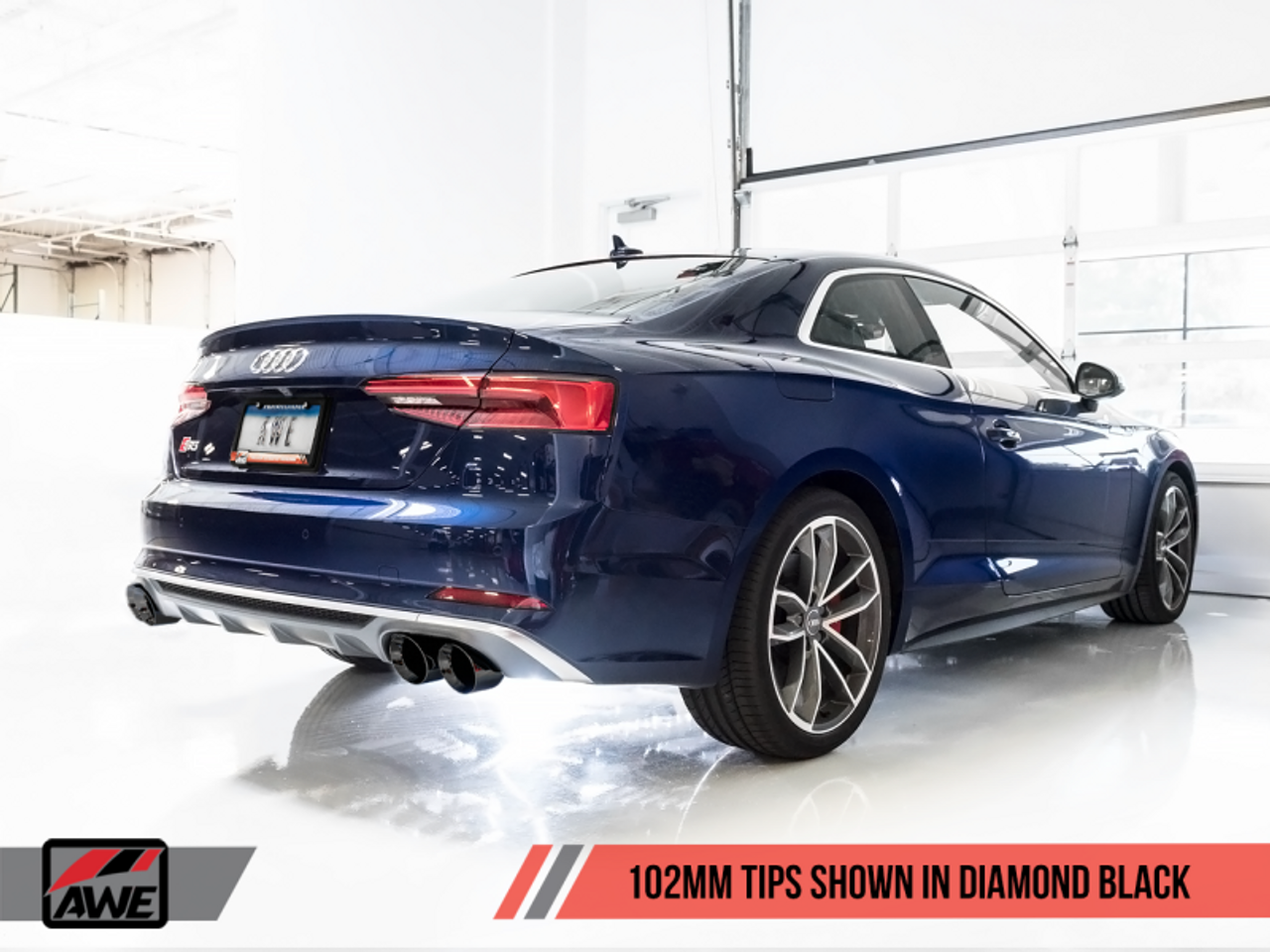 AWE Tuning Audi B9 S5 Coupe 3.0T Track Edition Exhaust - Diamond Black Tips (102mm) - 3010-43058 Photo - out of package