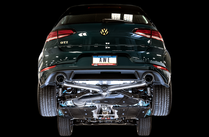 AWE Tuning Volkswagen GTI MK7.5 2.0T Touring Edition Exhaust w/Chrome Silver Tips 102mm - 3015-32096 Photo - Mounted