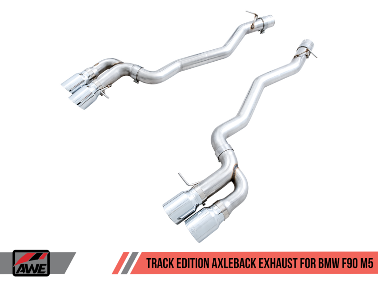 AWE Tuning 18-19 BMW M5 (F90) 4.4T AWD Axle-back Exhaust - Track Edition (Chrome Silver Tips) - 3020-42069 Photo - Primary