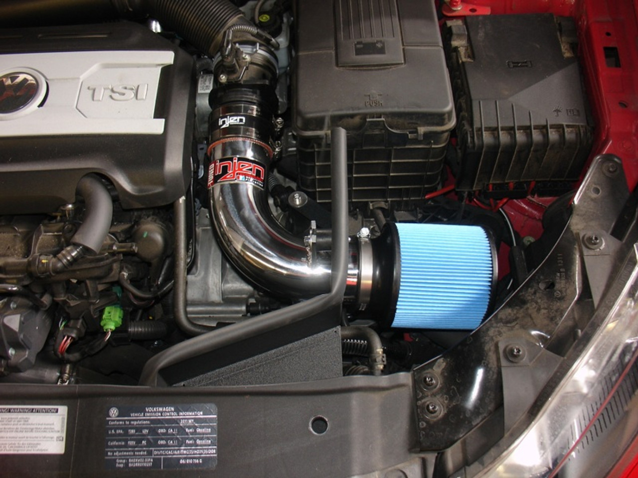 Injen 10-12 VW MK6 GTI 2.0L TSI Polished Short Ram Intake w/ Heat Shield  SP3075P R/T Tuning