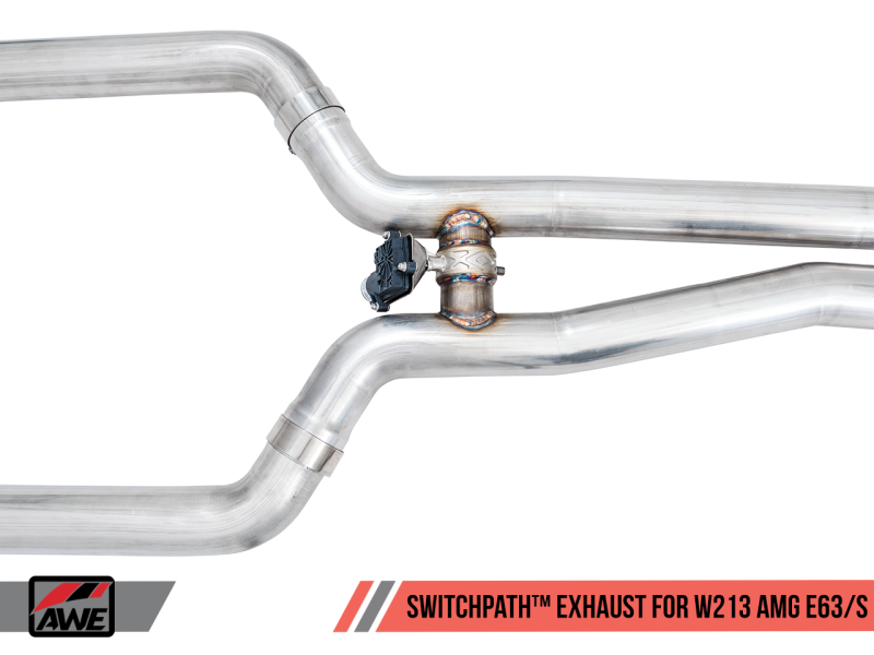 AWE Tuning Mercedes-Benz W213 AMG E63/S Sedan/Wagon SwitchPath Exhaust System - for Non-DPE Cars - 3025-31046 Photo - out of package