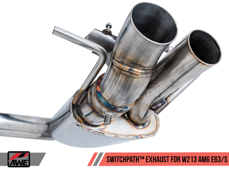 AWE Tuning Mercedes-Benz W213 AMG E63/S Sedan/Wagon SwitchPath Exhaust System - for Non-DPE Cars - 3025-31046 Photo - out of package