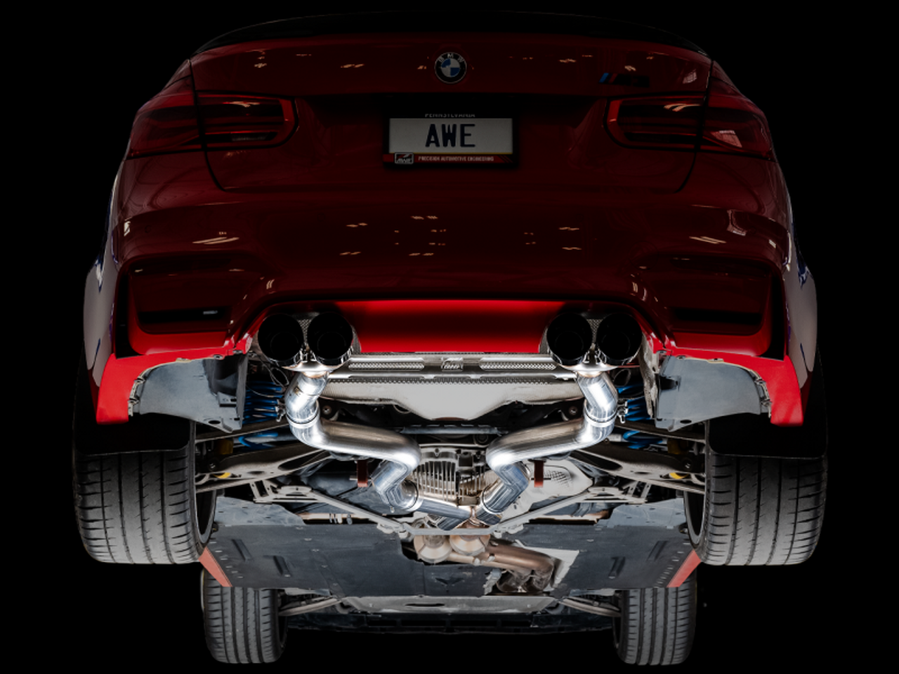AWE Tuning BMW F8X M3/M4 Track Edition Catback Exhaust - Chrome Silver Tips - 3020-42082 Photo - out of package