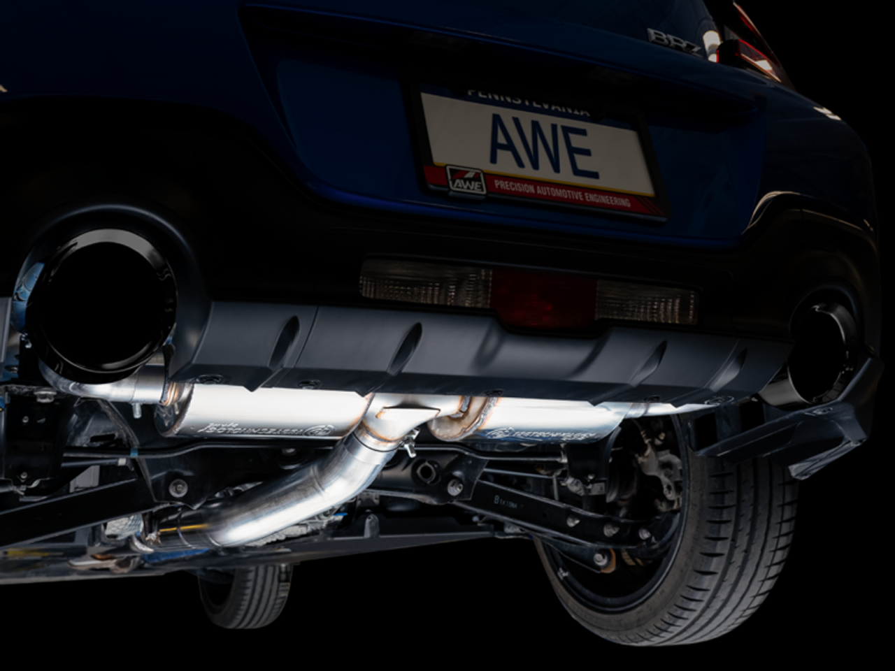 AWE Subaru BRZ/ Toyota GR86/ Toyota 86 Touring Edition Cat-Back Exhaust- Diamond Black Tips - 3015-33486 Photo - out of package