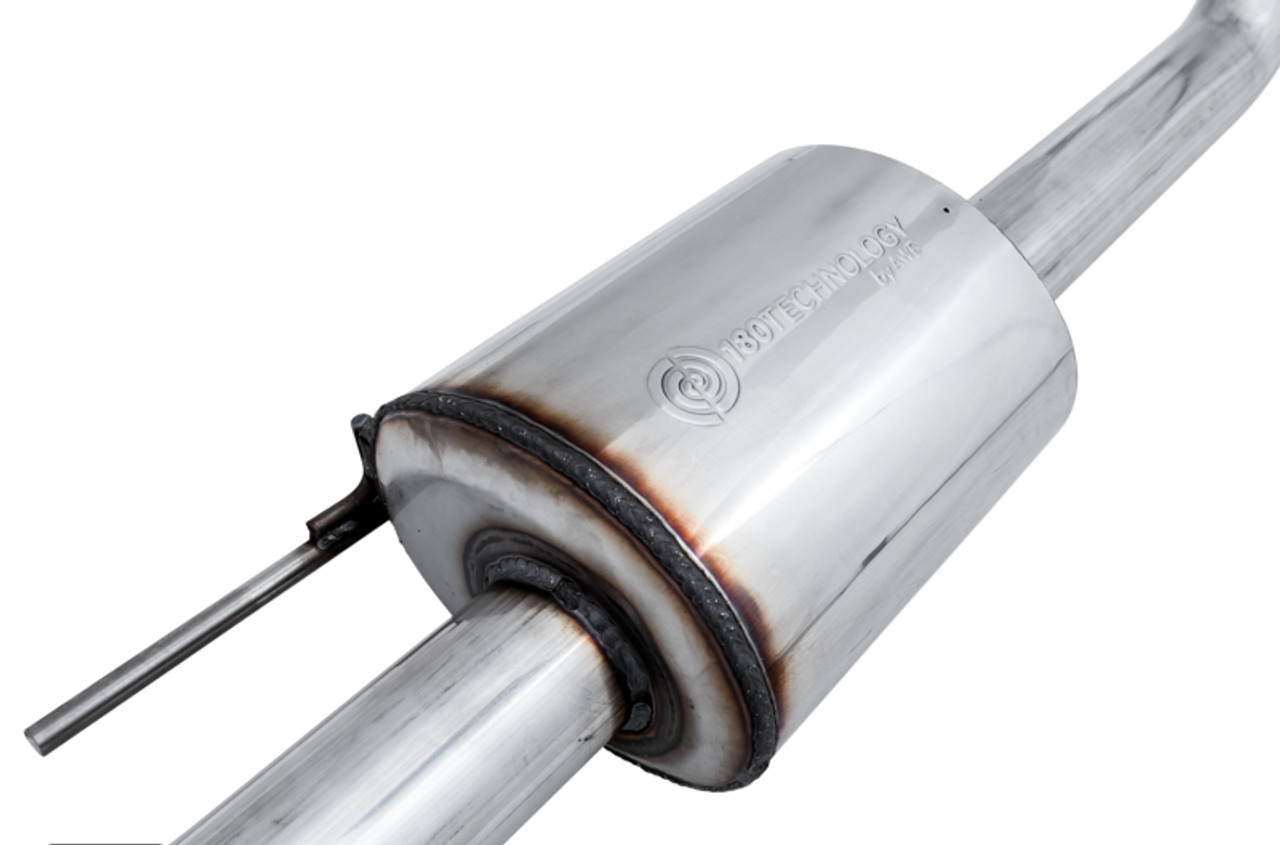 AWE Tuning 2015+ Ford F-150 0FG Single Exit Performance Exhaust System w/4.5in Diamond Black Tips - 3015-23058 Photo - Close Up