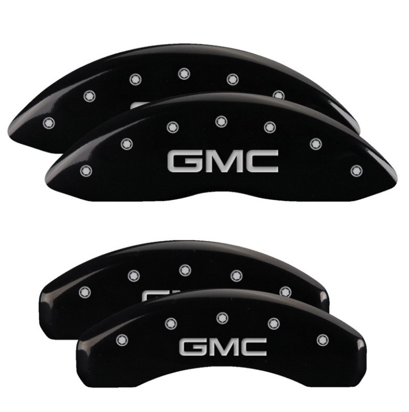 MGP 21-22 GMC Yukon/XL Set of 4 Caliper Covers Engraved Front & Rear GMC Black w/ Silver Characters - 34221SGMCBK User 1