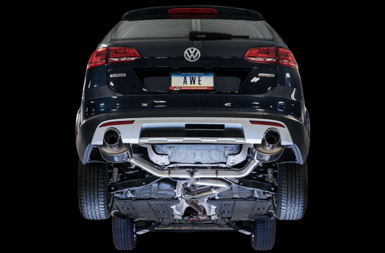 AWE Tuning VW MK7 Golf Alltrack/Sportwagen 4Motion Touring Edition Exhaust - Polished Silver Tips - 3015-32098 Photo - Mounted