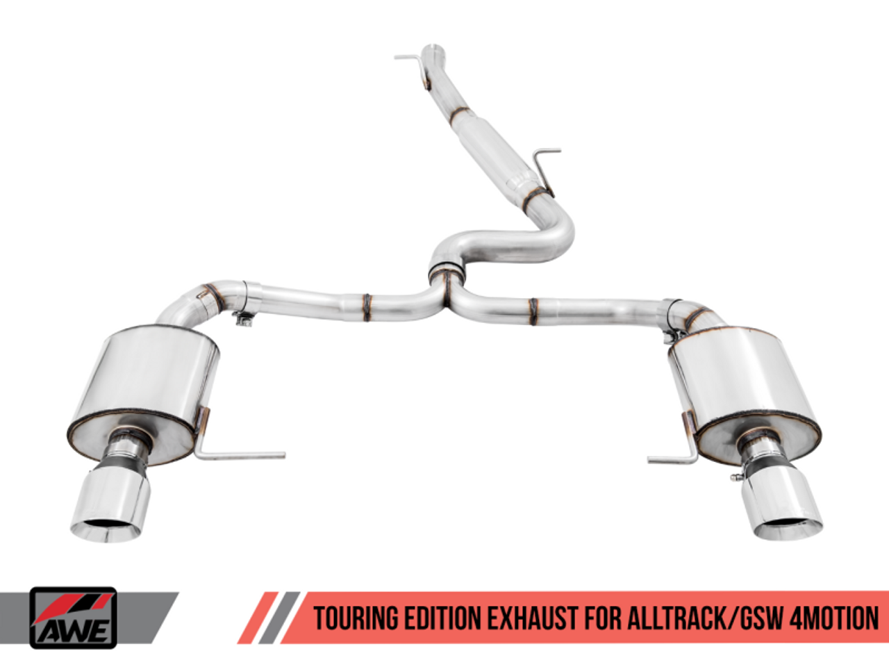 AWE Tuning VW MK7 Golf Alltrack/Sportwagen 4Motion Touring Edition Exhaust - Polished Silver Tips - 3015-32098 Photo - out of package