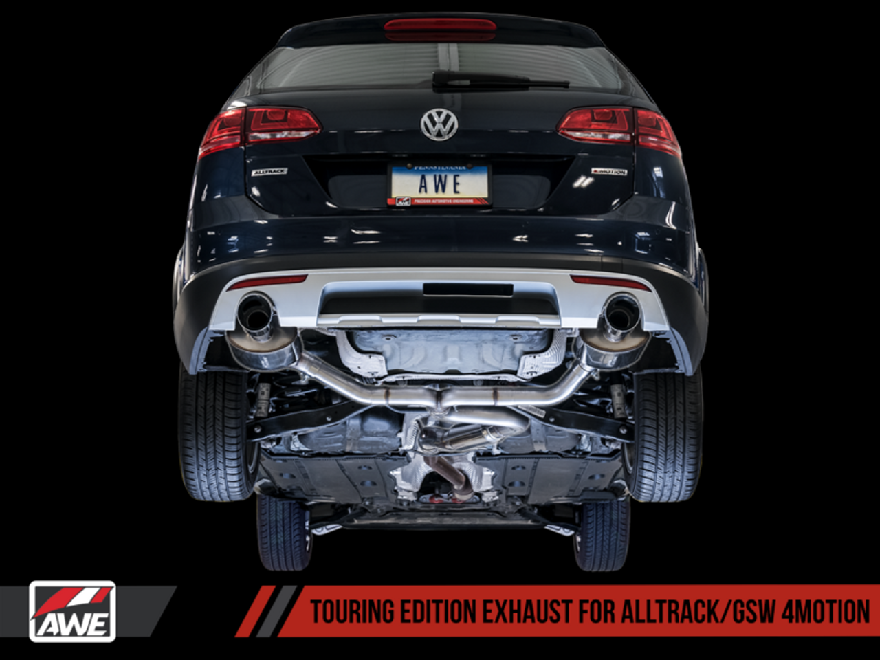 AWE Tuning VW MK7 Golf Alltrack/Sportwagen 4Motion Touring Edition Exhaust - Polished Silver Tips - 3015-32098 Photo - out of package